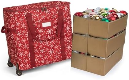 Covermates Rolling Adjustable Ornament Storage Bag, 19.25"W x 13"D x 18.5"H by Covermates