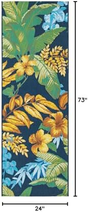 Unique Loom Outdoor Botanical Collection Area Rug - Calypso (2' x 6' 1" Runner, Multi/ Light Blue) - Image 2