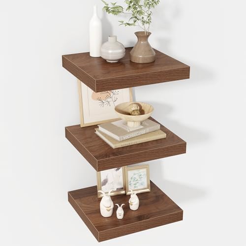 Acovy 12 Inch Floating Shelves, 12" Deep Floating Shelf Wall Mounted, 12" Wall Shelves, Rustic Deep Bookshelf, Extra Deeper Display Shelves & Storage Shelves for Bedroom, Living Room, Set of 3 by Acovy