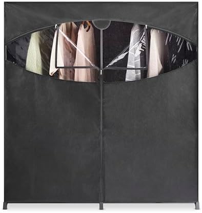 Whitmor Extra-Wide Portable Clothes Closet - 60 Inches Wide - Store Seasonal Clothing - Black - Image 3