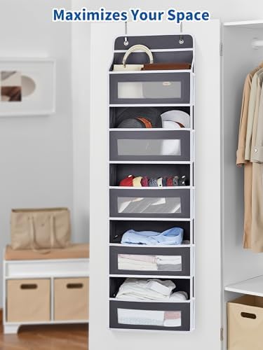 JARLINK Over The Door Organizer, 5 Shelf Hanging Organizer w/ 5 Pockets - Image 6