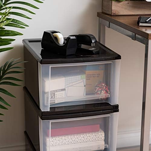 IRIS USA 4-Pack, 17 Qt. Medium Stacking Drawer Storage Organizer, Black - Image 6