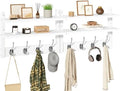 YMYNY Double Shelf Coat Rack Wall Mount with 8 Hooks, White HWS009W-2 by High-qualityhomefurnishing