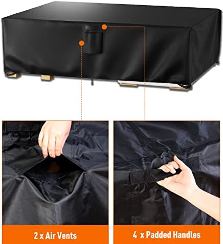 Ruimoy Patio Furniture Covers, Outdoor Furniture Cover Waterproof, General Purpose, Outside Table and Chair Covers, Heavy Duty 600D (124 Inch L x 70.8 Inch W x 29.1 Inch H) - Image 3