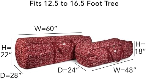 Covermates Christmas Tree Storage Bag, Red Snowflake - Image 3