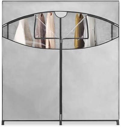 Whitmor Extra-Wide Portable Clothes Closet - 60 Inches Wide - Store Seasonal Clothing - Grey - Image 3