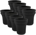 BSTKEY 32 Gallon Stretch Spandex Trash Can Cover, 8 Pack Outdoor Fitted Waste Container Cover Round Garbage Can Covers for Wedding Party Fundraiser Decor, Without Trash Can (Black) by BSTKEY