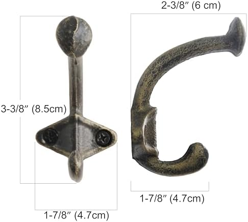 SKOLOO Gold Cast Iron Wall Hooks - Farmhouse Style, Pack of 10, Dual-Direction Hanging Design - Ideal for Coat, Backpack, Towel - Perfect for Entryway, Mud Room, Bathroom Dry Area - Image 6