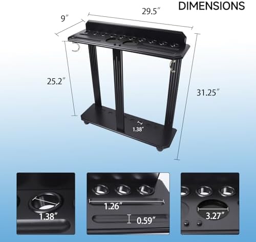 GSE Floor Stand Billiard Pool Cue Racks Only, Hold 10 Cues, Black - Image 5