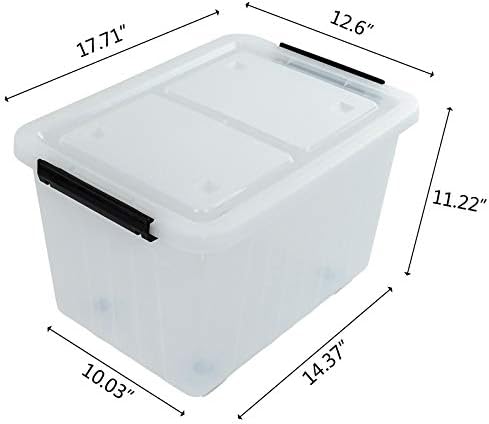 30L Plastic Storage Bin with Lid, Stackable Clear Container - Image 2