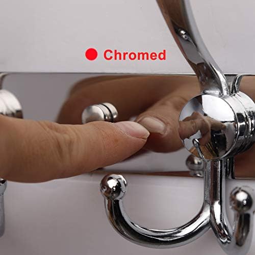 Dseap Coat Rack Wall Mount - 29.5” Long 8-Tri-Hooks Heavy Duty Coat Hanger Rail Wall Hooks for Hanging Coats Hats Clothing Clothes Purse Mudroom Entryway, Chromed, Pack of 2 - Image 6