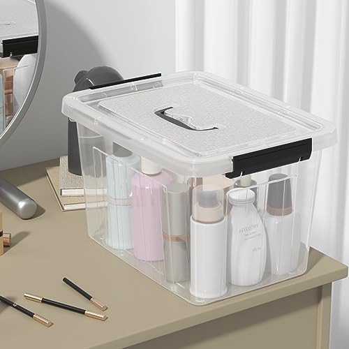 18 Quart Plastic Storage Bins with Lid, Clear Plastic Storage Tote, 4-Pack - Image 4