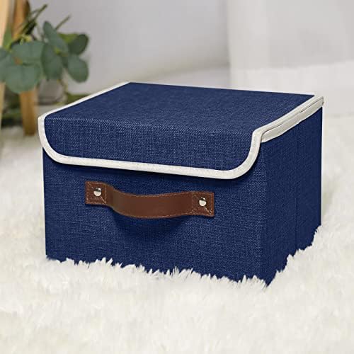 ANMINY Fabric Storage Box Bins with Lids, Blue, 15"x10"x10", 4 Pack - Image 6