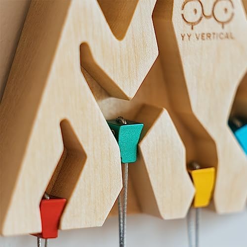 YY Vertical Mountain Decor Keyholder in Wood Wall Decor Ideal Gifts for Mountain Climbers 4 Key Rings Included Perfect for Mountain Lovers - Image 6