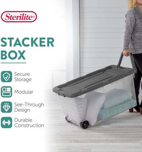 Sterilite Modular Stacker Box with Latching Lid, 160 Quart, 6-Pack - Image 3