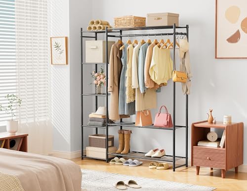 HOMIDEC Wardrobe Closet,Portable Clothes Rack with 4 Tiers Shelves - Image 2