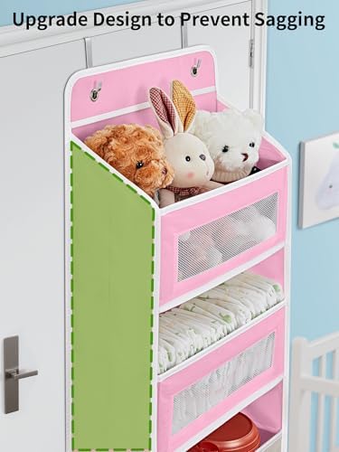 JARLINK Over the Door Organizer for Pantry, Bathroom, 5 Shelf Pink, 2 Pack - Image 5
