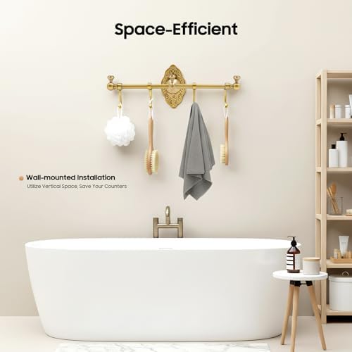 Coat Hook Wall Mount Towel Rack with 4 Hooks Hanger Retro Metal Coat Rack Coat Hat Towel Purse Robes Mudroom Bathroom Entryway Organizer 14.17'' Long - Image 6