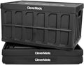 CleverMade Collapsible Storage Bins With Lids, 62L 3 Pack, 100 lb, Obsidian by CleverMade