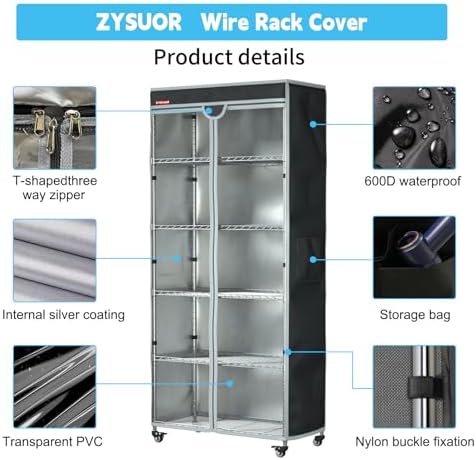 Storage Shelving Cover, Fits 48"x20"x72" Plastic Shelving - Image 2