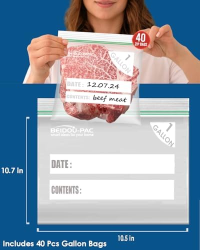 BEIDOU-PAC Combo Storage Zip Bags 350 Count, Resealable Variety Pack With Organizer, Reclosable Clear Plastic Snack, Sandwich, Quart, Gallon Assorted Size Bags - Image 6
