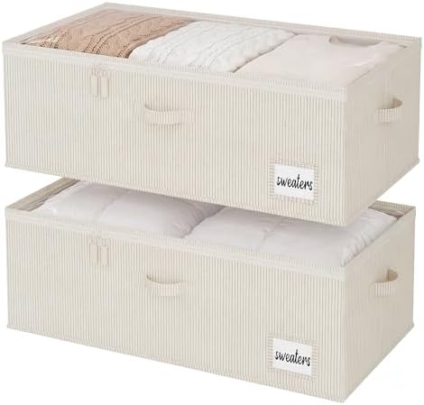 StorageWorks 10 Inch Tall Under Bed Storage Containers with Clear Lid by StorageWorks