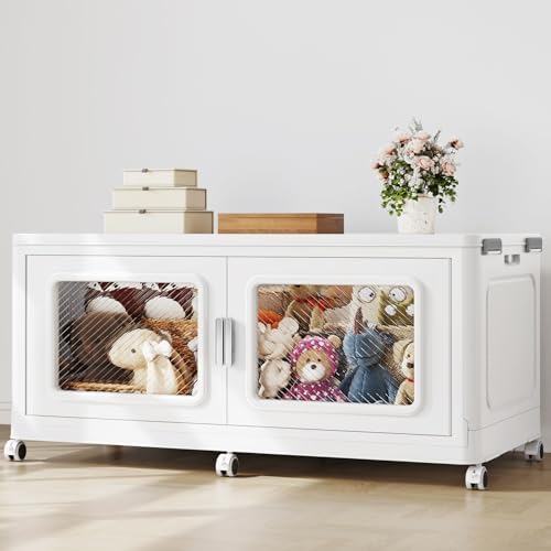 BROVIEW 75Gal Extra Large Storage Bins with Lid and Wheels, White, 1 Pack by BROVIEW-EnjoytheArtofLife