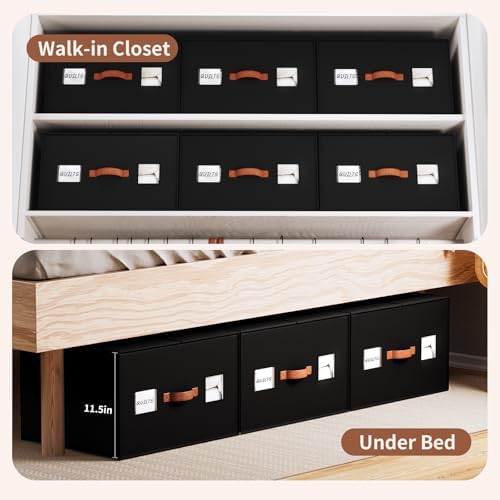 EE-RoomWorld 2 Pack Large blanket Storage Organizers, 70L black comforter storage bags with Reinforced Walls ，Foldable 21"x18"x11" Space-Saving Design for Bedding Storage & sheet Organize - Image 4