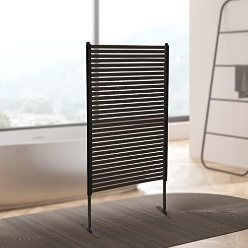 Outdoor Privacy Fence Screens Freestanding, 36" W x 60" H Privacy Screen Adjustable Height w/PE-Coating Steel Pipes & Slats Panels, Brown Metal Decorative Fence Panels for Outside Patio Garden - Image 6