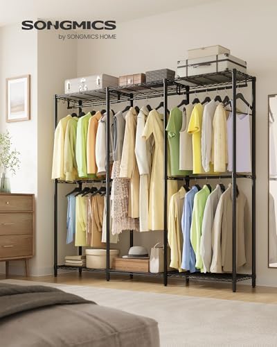 SONGMICS Clothing Rack, Heavy-Duty Garment Rack, Adjustable Storage Shelves - Image 2