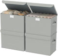 Storage Bins with Lids for Organizing, 4 Pack, Grey, 15x9.8x9.8 In by Unknown
