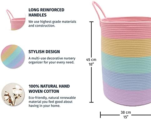 OrganiHaus Large Laundry Basket + Set of 3 Shelf Baskets - RAINBOW - Image 3