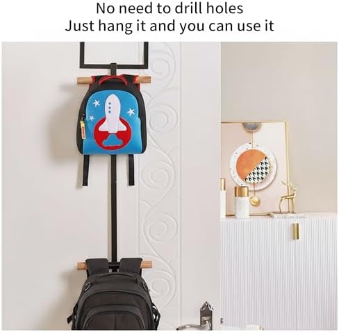 RFOUO Over The Door Hanger,Backpack Hanger for Closet, Black - Image 4