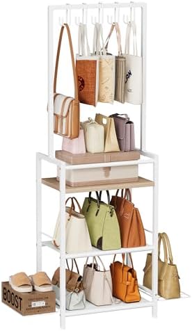 Tall Purse Organizer for Closet, No-Scratch Oxford Fabric handbag storage by Homeiju