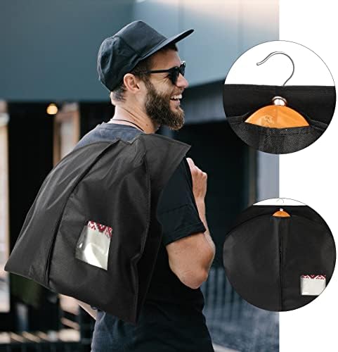Woanger 24 Pack Black Garment Bag Bulk for Closet Storage - Image 3