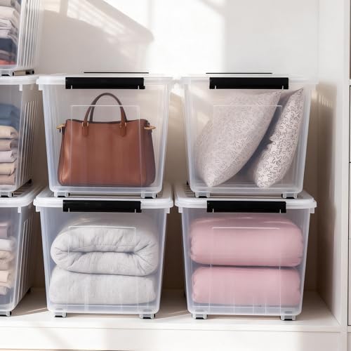Citylife 82 Quart Large Clear Plastic Storage Bins with Lids 4-Pack - Image 3