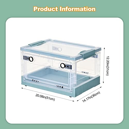 Ergocar Foldable Storage Boxes, Large Plastic Storage Boxes with Lid, Stackable Organiser, Wardrobe Storage Organiser, Grocery Storage, for Bedroom, Wardrobe, Office, Garage - Image 7