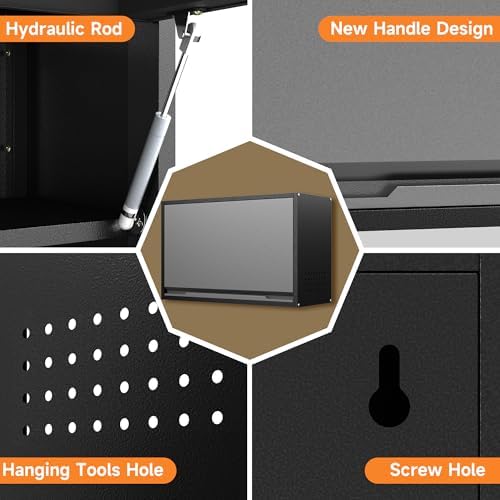 Coolsun Garage Wall Cabinet with Up-Flip Door, 19.7" H Metal Wall Cabinet - Image 5