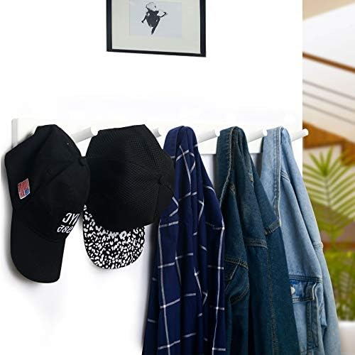WEBI Coat Rack Wall Mounted,10 Hooks,38" Long Coat Hanger Wall Mount,Peg Rail Hat Hooks for Hanging Caps,Jacket,Clothes,Coats,White - Image 6