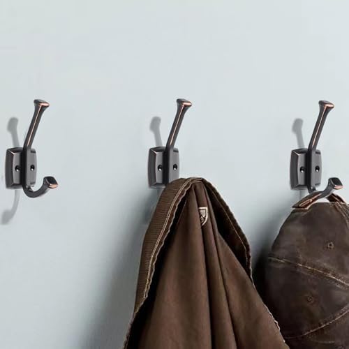 10 Pack 4-3/4 inch Oil Rubbed Bronze Coat Hooks, Wall Mounted with Screws Suitable for Hanging Keys, Bath Towel, Bags, Hats, etc. Square Zinc Alloy Venetian mudroom Hooks - Image 4