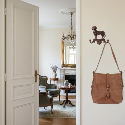Wall Mounted Hooks 2 Cast Iron Hooks Dog Leash Holder for Wall Vintage Towel Hook Old Farmhouse Sculpture Home Decor - Image 5