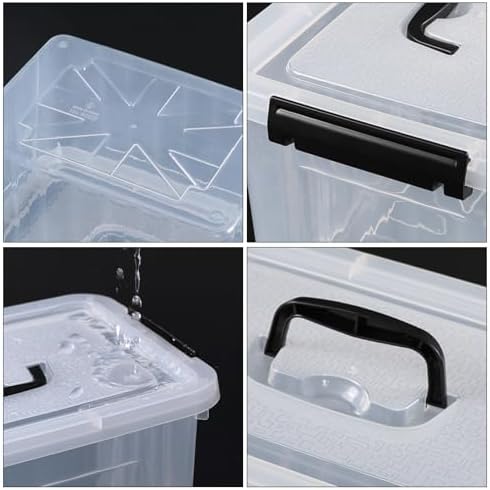 Wekioger 4 Pack 12 Quart Clear Lidded Bin, Latching Storage Box with Handle - Image 5