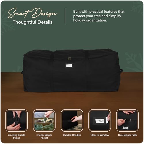 Covermates Keepsakes Christmas Tree Cinch Bag – Durable Polyester Tree Storage with Reinforced Handles & Built-In Cinch Straps – Trees, Lights & Holiday Décor, Black - Image 4
