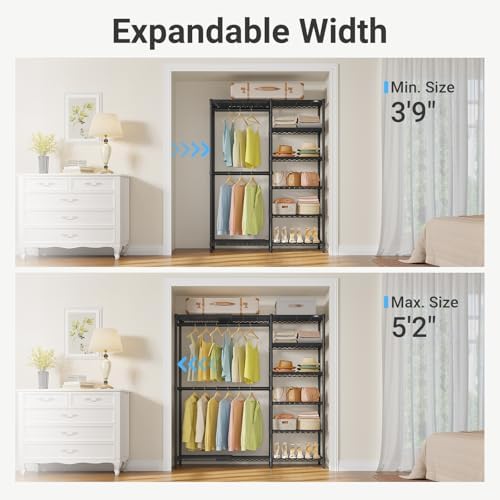 VIPEK X2 Plus Expandable Heavy Duty Clothes Rack, Closet System Black - Image 2