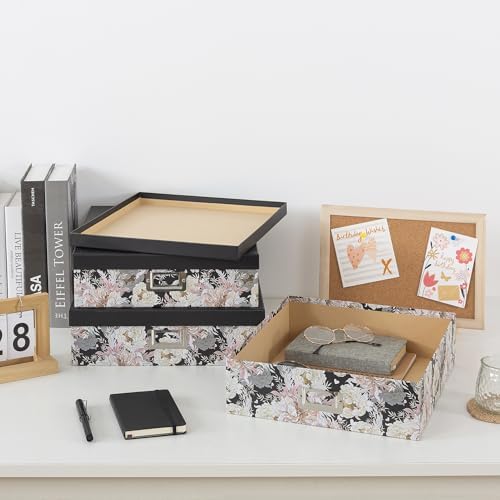 Soul & Lane - Floral Jumbo Scrapbook Storage Boxes with Lids, Set of 3 - Image 5