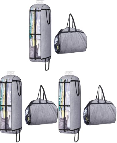 MISSLO Hanging Garment Bags for Travel Suit Bags for Closet Storage 50" Moving Bags for Clothes Dress Cover for Coat, Jacket, Shirt, Clothing (Pack of 3) by MISSLO