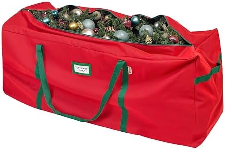 HOLDN’ STORAGE Christmas Tree Bag Heavy Duty 600D Oxford - Christmas Tree Bags Storage Fits Up To 7.5Ft, Extra Wide, Waterproof Storage Bags with Reinforced Handles & Zipper - Red by HOLDN%E2%80%99STORAGE