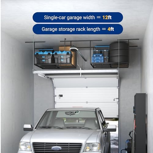 FLEXIMOUNTS 4x4 Overhead Garage Ceiling Storage Rack Organization, Black - Image 6