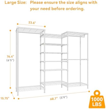 Higeego H12 Heavy Duty Clothes Rack, White - Image 4