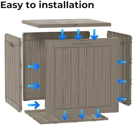 35 Gallon Resin Deck Box Waterproof Outdoor Storage Box for Patio Furniture Pool Accessories Indoor Storage for Cushion Garden Tools, Gray - Image 7